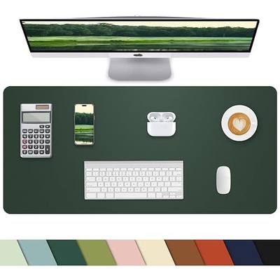 Leather Desk Pad Protector,Desk Cover mat,Office Desk mat,Laptop Mat for Desk, Non-Slip Desk Blotter,Waterproof Desk Writing Pad for Office/Home(23.6"x13.8",Dark Green)