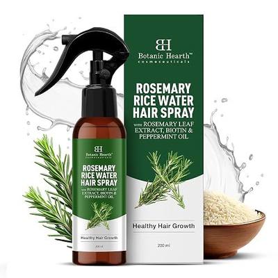 Botanic Hearth Rosemary & Rice Water Leave In Conditioner Hair Spray Bottle for Hair Growth, 6.8 Fl Oz, Root Enhncer, Korean Scalp Treatment, Anti-Itch & Hair Strengthening Spray for Women & Men