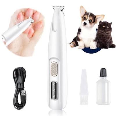 Dog Paw Trimmer,Furry Basics Pet Hair Trimmer,Saffory Dog Paw Trimmer with LED Light,Low Noise USB Rechargeable,Waterproof Pet Hair Shaver for Dogs and Cats