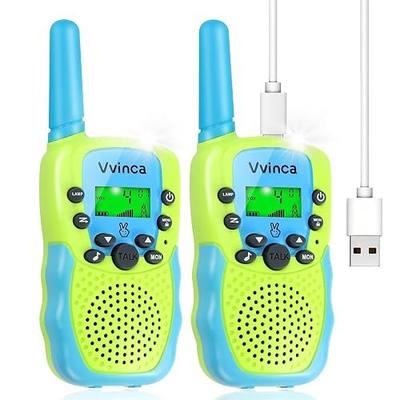 Vvinca Walkie Talkies for Kids Rechargeable Toys for Ages 5-7, Long Range 22 Channels 2 Way Kids Walkie Talkie with Flashlight for Camping Hiking Indoor Outdoor 3 4 5 6-12 Boy Girl Christmas Birthday