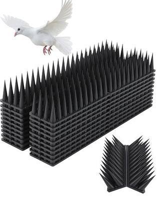 Bird Spikes for Outside, 20 Pack Bird Spikes, High Thorn Bird Deterrent Spikes, Pigeon Spikes for Small Bird Robin Raccoon, Easy Installation Bird Defender Spikes use for Fence Balcony Building