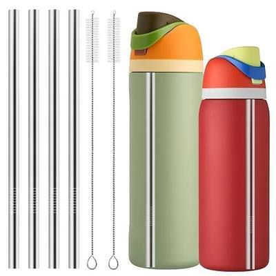 Metal Straw Replacement for Owala Water Bottle 24 oz 32 oz Accessories, With 2 Straw Cleaner, Reusable Stainless Steel Straws Compatible With Owala Water Bottle - 4pcs
