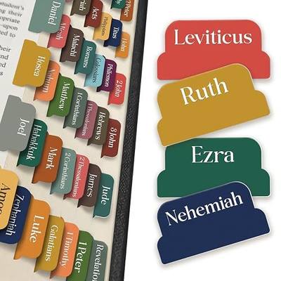 90 Christian Bible Tabs – Bohemian/Boho Version | Quality Adhesive, Tear-Resistant, Large Print and Laminated Labels for Women, Men & Kids, Assorted Colors