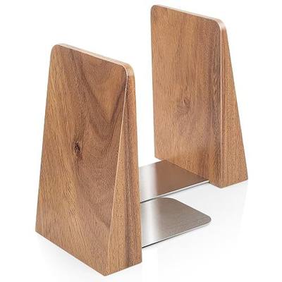 DRELIFAM Walnut Book Ends Heavy Duty Handmade Bookends for Shelves Book Ends Decorative to Hold Heavy Books (Walnut Wood Large)