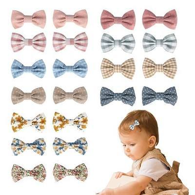 JESSCAT 22 Pcs Hair Clips for Girls with Bows Flower, Fully Lined Alligator Clips and Barrettes, Fabric Handmade Barrettes Hair Accessories for Girls Baby Infants Toddler Kids