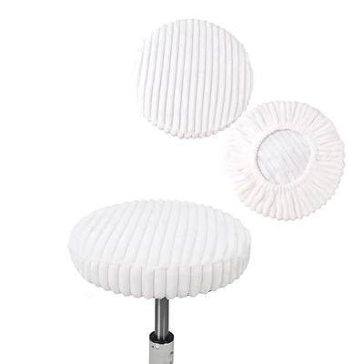 Shukii Stool Covers 2 Pack Stripe Soft Velvet Round Bar Stool Chair Cover | Cushion Cover, Smooth Fabric, Thick, Cat Proof, Scratchproof, Bright Color, Machine washable, for Bar, Home counter, Salon
