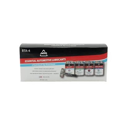 AGS Automotive Solutions 4oz Brush Top Lubricant Assortment Kit – Includes Dielectric Grease, Multipurpose Lubricant, Brake Lubricant, and Anti-Seize Lubricant (4-Pack)