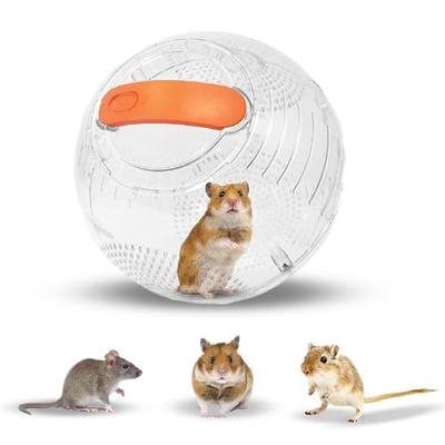 Clear Hamster Exercise Ball 7” – Pet Rat Accessories | Sturdy Dwarf Hamster Ball for Safe, Active Play – Ventilated Small Animal Toys for Gerbils, Mice & Other Small Pets