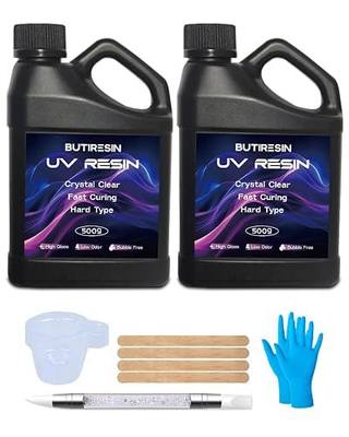 UV Resin 1000g, Clear Anti-Yellowing Hard Resin for DIY Crafts | Ultra Crystal Clear Finish with Fast Curing, Low Viscosity Formula and Hard Surface for Jewelry, Casting & DIY Crafts