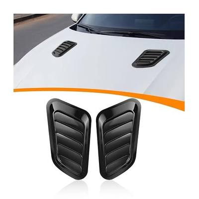 2PCS Hood Vents 12.99 x 7.09 x 5.91 Inch Car Hood Scoop Trim Black | Sporty hood styling, exterior strip design, vent cover appearance, fits matching hood areas, automotive exterior accessories