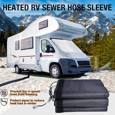 15FT Heated RV Sewer Hose Sleeve,Insulated Waterproof Heated Sewer Hose Cover for Rv/Camper/Rv Accessories,Avoid Freezing in Cold Winter(Cover Only)