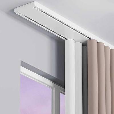 Double Row Curtain Track Silent Heavy Duty Drop Ceiling Curtain Track for Curtains-Room Divider for Living Room Bedroom Hospital Easy Install(White,3.6m(11.8ft))