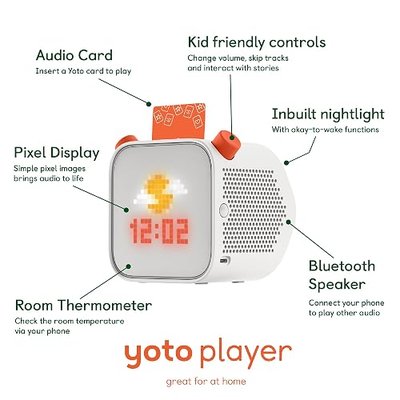Yoto Player (3rd Gen.) + Disney Classics Bundle – Kids Bluetooth Audio Speaker, All-in-1 Screen-Free Device Plays Stories Music Podcasts Radio White Noise Thermometer Nightlight Ok-to-wake Alarm Clock