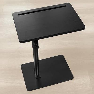YUHFERA 360 Rotatable Sofa Tray Table, Black, Rectangle | Couch Arm, Height Adjustable, Phone & Tablet Slots, For Small Spaces