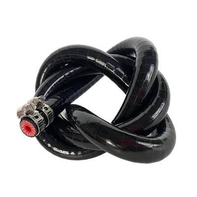 6.5MM (1/4") X 3.28FT Black High Temp Reinforced Silicone Heater Tubing Hose Radiator Coolant Straight Line(Work Pressure 145PSI/4-ply Reinforced/5MM Thick)+2 Clamp