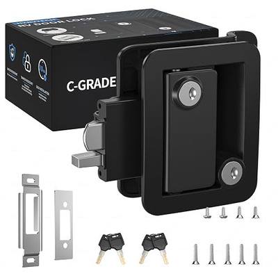 RV Door Lock Replacement, Camper Door Lock Fits 2.75" x 3.75" Cutout | RV Door Handle & Camper Door Lock Replacement – Compatible with RVs, Travel Trailers, Fifth Wheels and More