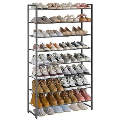 Nunsino Shoe Rack for Closet, Metal Shoe Organizer, 8 Tier Garage Shoe Rack Max Holds 40 Pairs,Shoe Storage shelf,Entryway, Black