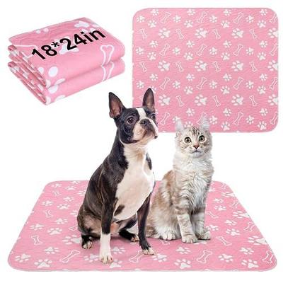 BEAUTYZOO Washable Pee Pads for Dogs, 18'' x 24" Reusable Puppy Pee Pads Super Absorbent Leakproof Dog Training Pads, 2 Pack Non-Slip Potty Pads for Small Medium Dogs Whelping Pads Litter Mat, Pink
