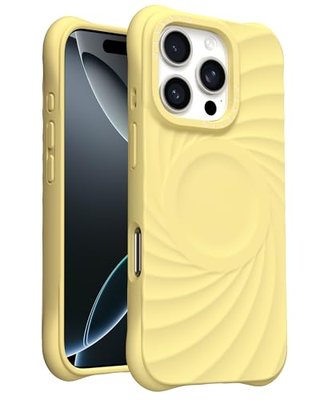 ORNARTO Vortuxe for iPhone 16 Pro Max Case, Fit for MagSafe, Buttercream Yellow