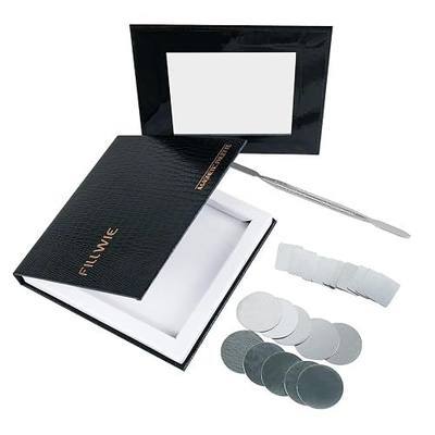 Black Empty Magnetic Makeup Palette with Detachable Mirror – Small | Empty Modular Makeup Palette, Complete DIY Kit, Travel-Ready Case, Water-Resistant Build, Strong Magnetic Storage