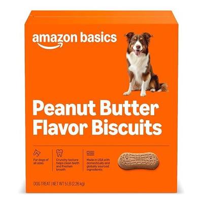 Amazon Basics Crunchy Dog Biscuits Peanut Butter Flavor Dog Treats 5 lb. Box