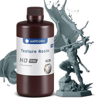 ANYCUBIC 14K 3D Printer Resin, Superior Precision Texture Resin, Model Matte Finish, Lower-Odor, Upgraded Toughness 3D Printing Resin for All LCD Resin 3D Printers (HD Grey, 1kg)