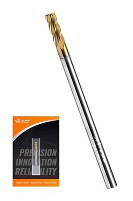 ACCUCUT A4KES 5mm Carbide Square End Mill- 4 Flute Milling Bit for Steel, Die or Hardened Steel, Cast Iron, Copper, Alloys & Materials 50 < HRC < 60 - TiSiN Coating CNC Router Bit, 35 Degree Helix