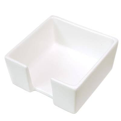 HANKOR Ceramic Sticky Note Holder, 3 x 3 Sticky Note Dispenser, Notepad Holder for Desk, Office Essentials Organizer (White)