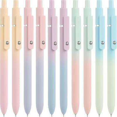 Vanhench 10Pcs Black Ink Gel Pens | Cute Pens for Trendy Stuff, Happy Birthday Gift Basket, Aesthetic Office Supplies (10PCS Gradient)