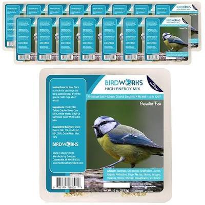 Heath Outdoor Products High Energy All Season No Mess Suet Cake Birders Pack, Food for Woodpeckers, Cardinals, Siskins, Sparrows, Finch's & Many More Wild Birds - 10oz, (Pack of 16)