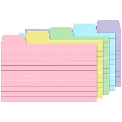 Olivo 3x5 Tabbed Index Card Dividers with Tabs Blank, Colored, 100 Pack | 3 x 5 Inch, Lined, 220 GSM Thick Paper, Alphabet or Number Insert, Fits 3x5 Card File Box Holder Guide