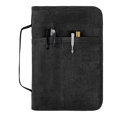 Field Notes Notebook Cover for 6.7 X 9.8 Inch with A5 Journal Cover Notebook Zipper Pocket Planner for Pen Holder,Water Resistant Cover Notebooks Sketchbook,Waterproof Waxed Canvas (Black)