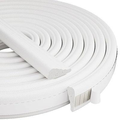 Kneelisa 118” Wedge-Shape Foam Window Weather Stripping Door Seal | Soundproofing Frame Winter Insulation Strip,Noise Cancelling Window Inserts,Door Gap Filler Light Blocker,White