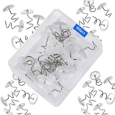 100-Piece Bed Skirt Pins, Upholstery Tacks,Clear-Headed Screw Twist Pins for Securing Bedskirts,Headliners,and Fabric Slipcovers
