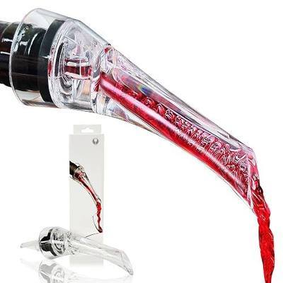 Wine Aerator Pourer Spout Rich Bubbles Decanter Spout Wine Air Aerator Improved Flavor Aerating Pourer Professional Quality Wine Pourer Aerator No-Drip Wine Accessories Gift for Wine Lover