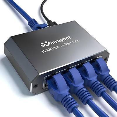 Ethernet Splitter, ethernet hub 4 Port gigabit,Ethernet Splitter 1 to 4,Network hub,Internet Switch 4 Port,netgear Switch (4 Devices Working simultaneously with Gigabit Network)