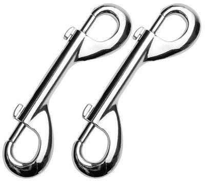 Garwor 4.7 inch Double Ended Bolt Snaps Hooks, 600LBS Weight Capacity Extra Large Trigger Clips, Heavy Duty Trigger Snap for Dog Leash Awning Hammock Sports Boating, Zinc Alloy 2 Pack (Silver)
