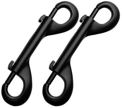 Garwor 4.7 inch Double Ended Bolt Snaps Hooks, 550LBS Weight Capacity Extra Large Trigger Clips, Heavy Duty Trigger Snap for Dog Leash Awning Hammock Sports Boating, Zinc Alloy 2 Pack (Black)
