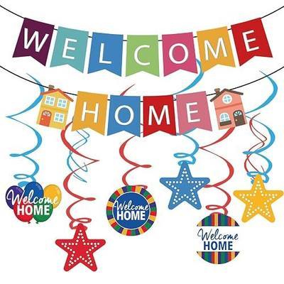 Welcome Home Banner, Colorful Paper Welcome Home Decorations