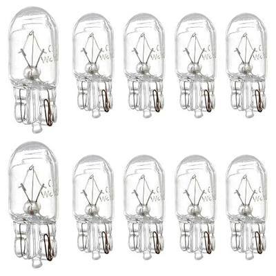 10 PCS T10 Halogen Bulbs, Dashboard Instrument Light, Side Light Replacement Bulbs, Universal for Most Cars (White)