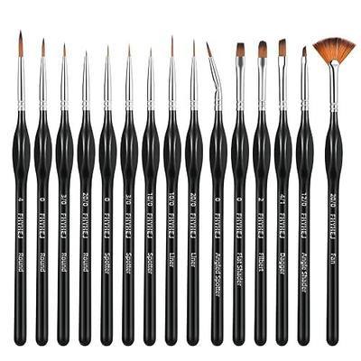 15PCS Miniature Detail Paint Brushes for Acrylic Model Painting | Micro Fine Detail Brushes, Watercolor, Gouache, Oil, Face Paint, Paint by Number, Miniature Figure, Model Art Crafts