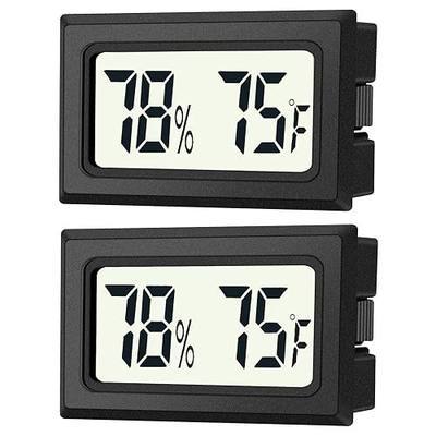 JEDEW 2 Pack Mini Digital Hygrometer Thermometer Gauge, Indoor Outdoor Temperature Humidity Meter for Humidifiers Greenhouse Reptile Plant Humidors, Large LCD Screen, Display in Fahrenheit (℉) (2)
