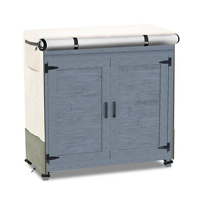 Outdoor Garden Potting Bench Table Cover with Split Zipper,Outdoor Storage Cabinet Cover,Heavy 600D Duty Waterproof Anti-UV All Weather Protection,39" x 19" x 36" -Beige