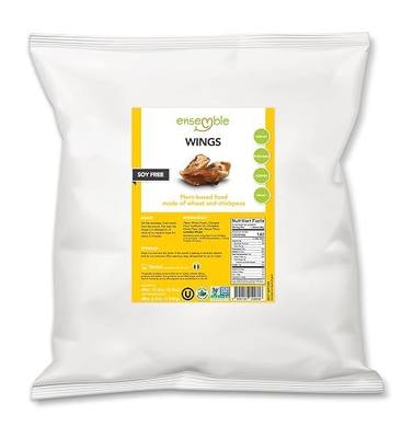 Ensemble Plant-Based Meat Alternative – Wings 4.85 lb (2.2 kg) | Shelf-Stable | Non-GMO | Soy Free | 100% Vegan | Kosher, Halal