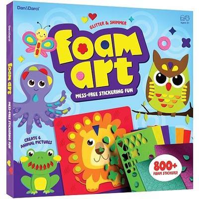 Dan&Darci Foam Sticker Art Craft for Kids - Toddler Arts & Crafts for Ages 3-5 - Boys 4-6 Birthday Gift - DIY Kid Activities Ages 3 4 5 6 Years - 4 Year Old Boy Gifts - Mess Free Craft Activity