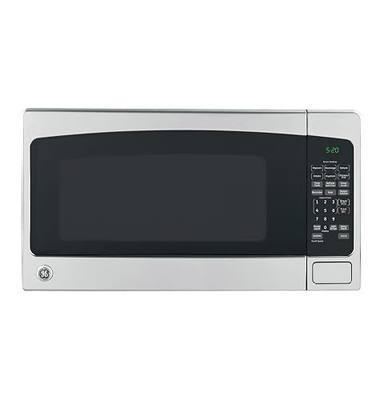 GE Countertop Microwave Oven,1, 200-watt Capacity, 2.0 Cubic Ft., 8 Auto Setting Cooking Settings, Child-Lock Technology, Kitchen Essentials for the Countertop, Dorm Room or Apartment, Stainless Steel