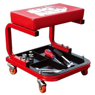 Torin Big RED TR6300-3 250lbs Red Rolling Automotive Creeper Garage/Shop Seat: Padded Mechanic Stool with Tool Large Tray Suitable for garages, Repair Shops
