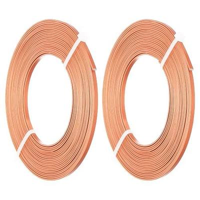PATIKIL 18 Gauge 3mm Wide Aluminum Flat Wire, 16.4Ft 2 Roll Bendable Flat Bezel Wire Face Masks Soft Craft Wire for Resin Bezel Frame Wire Wrapping Craft Making, Copper