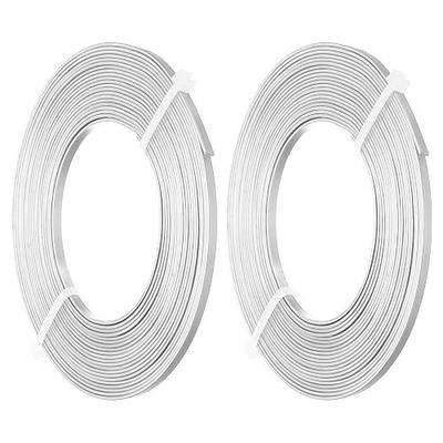 Patikil 18 Gauge 3mm Wide Aluminum Flat Wire, 16.4Ft 2 Roll, Bendable Bezel Wire Face Masks Soft Craft, Silver
