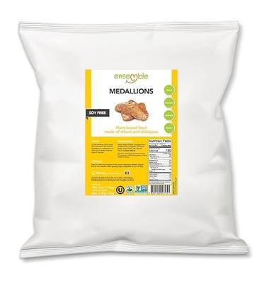 Ensemble™ Plant-Based Meat Alternative – Medallions 3.30 lbs (1.5 kg) | Shelf-Stable | Non-GMO | Soy Free | 100% Vegan | Kosher, Halal